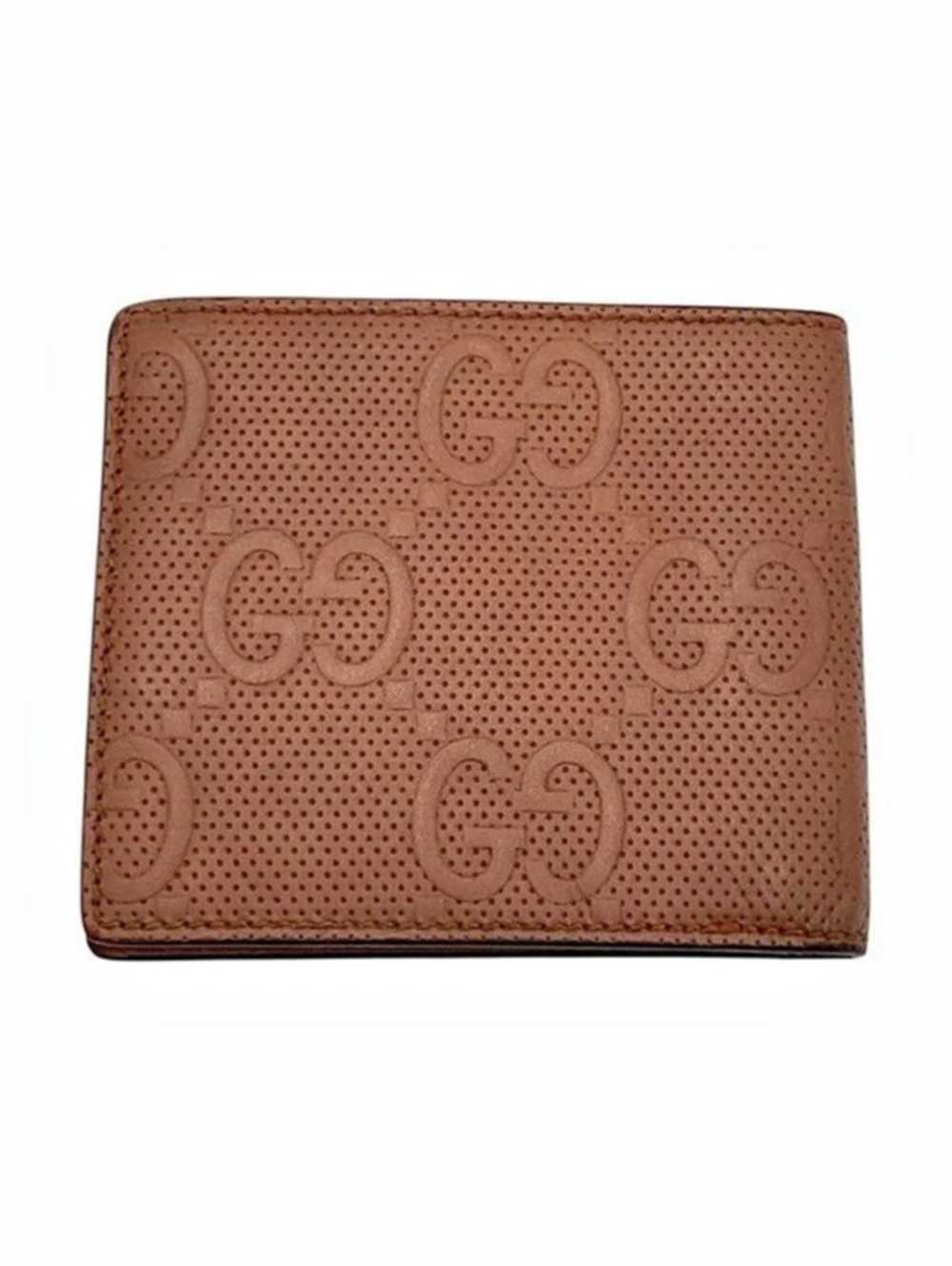 Gucci GG Emblem Bi-Fold Wallet Brown